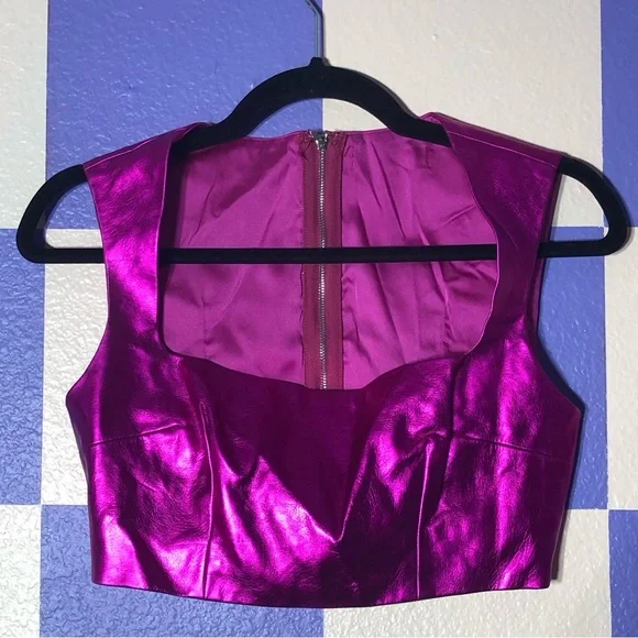 NWOT h:ours Kida Top in Metallic Pink - Size XS - Picture 2 of 3